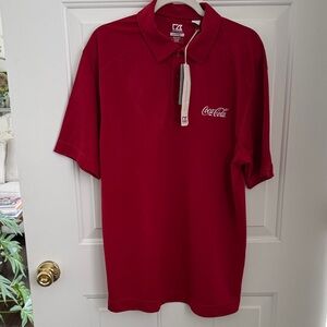 Cutter & Buck Coca Cola CB DryTec Classic Red Polo Shirt - Size Large